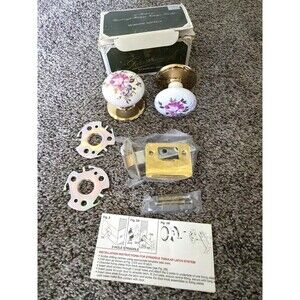 Gainsborough Chelsea Floral Porcelain Door Knob Set 2 with Hardware